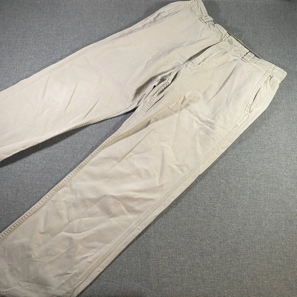 GAP Boot Fit Men's Tan Khaki Pants Size 34x34 Cotton Casual Relaxed